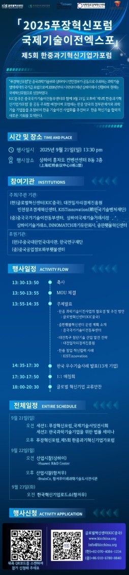KIC중국 푸장포럼 개최